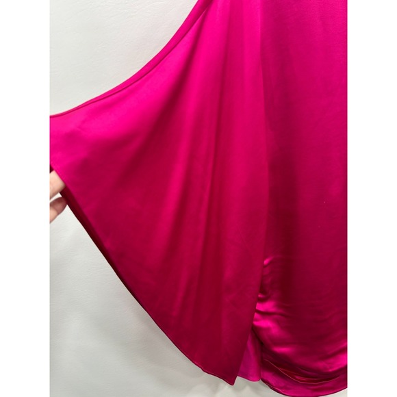 Jonathan Simkhai Kadence Dress Womens 2 Bell-Sleeve Satin Mini Elegant Evening - Picture 4 of 10